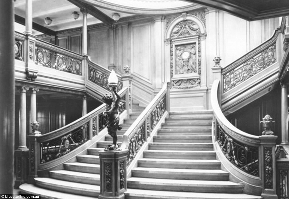 The grand staircase on White Star Line ships, including the Titanic and Olympic, was reserved for first class passengers only